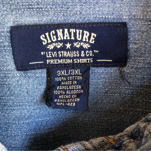 Levi’s Signature Men’s Denim Button Front Long Sleeve Shirt Size 3XL - Picture 3 of 8
